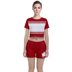 Canada Classic Crop Top And Shorts Co-ord Set