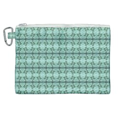 Cute Flowers Vines Pattern Pastel Green Canvas Cosmetic Bag (xl) by BrightVibesDesign