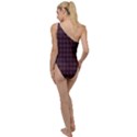 Argyle Dark Purple Yellow Pattern To One Side Swimsuit View2