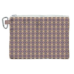 Ornate Oval Pattern Brown Blue Canvas Cosmetic Bag (xl) by BrightVibesDesign