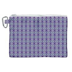 Ornate Oval Pattern Purple Green Canvas Cosmetic Bag (xl) by BrightVibesDesign
