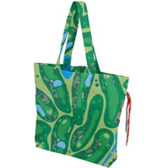 Golf Course Par Golf Course Green Copy Drawstring Tote Bag by Nexatart