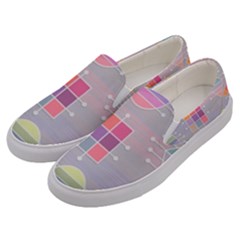 Pastels Shapes Geometric Men s Canvas Slip Ons