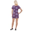 Background Pattern Tile Short Sleeve Asymmetric Mini Dress View2