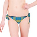 Plaid Tartan Scottish Blue Yellow Bikini Bottom View1