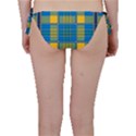 Plaid Tartan Scottish Blue Yellow Bikini Bottom View2