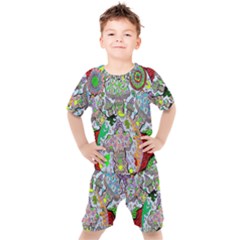 Supersonic Volcanic Mushroom Power Kids  Tee And Shorts Set