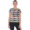 Twenty-seven Snowball Branch Collage Short Sleeve Sports Top  View1