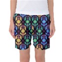 Pattern Background Bright Blue Women s Basketball Shorts View1