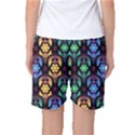 Pattern Background Bright Blue Women s Basketball Shorts View2
