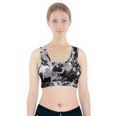Black And White Snowballs Sports Bra With Pocket