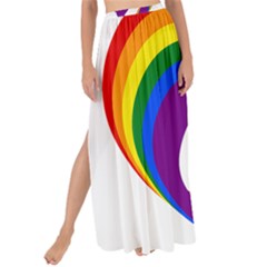 Rainbow Heart Colorful Lgbt Rainbow Flag Colors Gay Pride Support Maxi Chiffon Tie-up Sarong