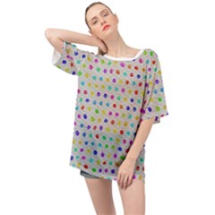 Social Disease - Polka Dot Design Oversized Chiffon Top by WensdaiAmbrose