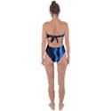 Smoke Flame Abstract Blue Tie Back One Piece Swimsuit View2