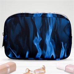Smoke Flame Abstract Blue Make Up Pouch (small)