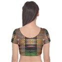 Fractal Design Pattern Decorative Velvet Short Sleeve Crop Top  View2