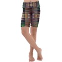 Fractal Design Pattern Decorative Kids  Lightweight Velour Cropped Yoga Leggings View1