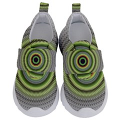 Fractal Mandala White Background Kids  Velcro No Lace Shoes