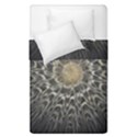 Fractal Mandala Feathers Grey Duvet Cover Double Side (Single Size) View1