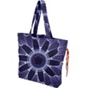 Fractal Feathers Blue Purple Drawstring Tote Bag View1