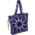 Fractal Feathers Blue Purple Drawstring Tote Bag View2