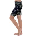 Fractal Design Pattern Texture Kids  Lightweight Velour Cropped Yoga Leggings View2
