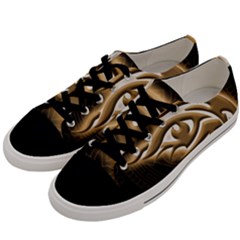 Golden Ornament Round Art Form Men s Low Top Canvas Sneakers