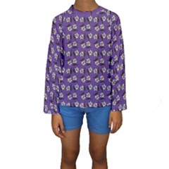 Daisy Purple Kids  Long Sleeve Swimwear