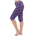 Daisy Purple Lightweight Velour Cropped Yoga Leggings View2