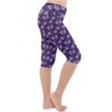 Daisy Purple Lightweight Velour Cropped Yoga Leggings View3