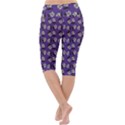 Daisy Purple Lightweight Velour Cropped Yoga Leggings View4