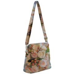 Ackground Flowers Colorful Zipper Messenger Bag by Pakrebo