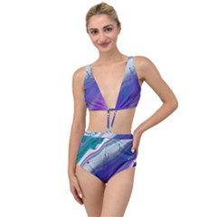 Color Acrylic Paint Art Painting Tied Up Two Piece Swimsuit