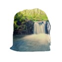 Waterfall River Nature Forest Drawstring Pouch (XL) View1