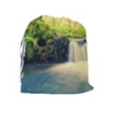 Waterfall River Nature Forest Drawstring Pouch (XL) View2