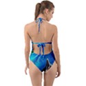 Paint Acrylic Paint Art Colorful Blue Halter Cut-Out One Piece Swimsuit View2