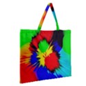 Color Halftone Grid Raster Image Zipper Large Tote Bag View2