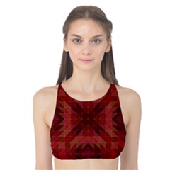 Maroon Triangle Pattern Seamless Tank Bikini Top