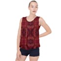Maroon Triangle Pattern Seamless Bubble Hem Chiffon Tank Top View1
