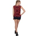 Maroon Triangle Pattern Seamless Bubble Hem Chiffon Tank Top View2