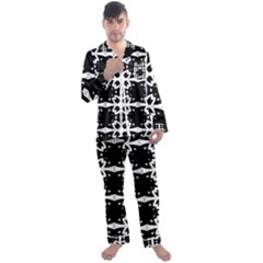 Seamless Pattern Design Ornament Men s Satin Pajamas Long Pants Set