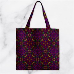 Triangle Pattern Kaleidoscope Color Zipper Grocery Tote Bag