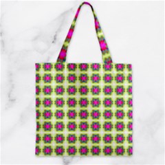 Seamless Geometric Blur Lines Zipper Grocery Tote Bag
