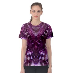 Pink Fractal Lace Women s Sport Mesh Tee