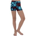 Fractal Spiral Abstract Pattern Art Kids  Lightweight Velour Yoga Shorts View1