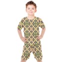 Seamless Wallpaper Geometric Yellow Kids  Tee and Shorts Set View1