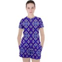 Symmetry Digital Art Pattern Blue Women s Tee and Shorts Set View1
