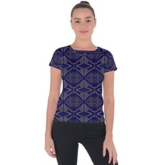 Seamless Pattern Ornament Symmetry Short Sleeve Sports Top 
