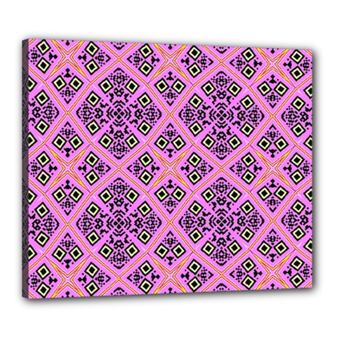 Seamless Wallpaper Geometric Pink Canvas 24  X 20  (stretched)