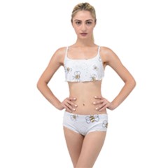 Pattern Design Nature Art Drawing Layered Top Bikini Set